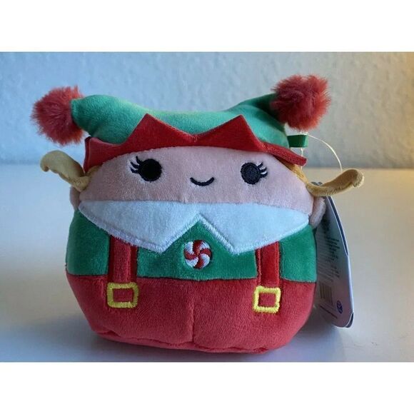 Squishmallow 5" EMMY the ELF WIth HAT Kellytoy CHRISTMAS Holidays 2021 NWT - Picture 1 of 6